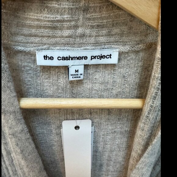 The Cashmere Project Ribbed Open Cardigan London Grey Heather Size M - Picture 2 of 4
